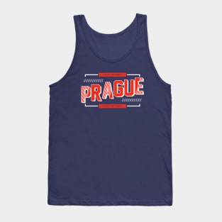 Retro Prague Czech Republic Word Art Vintage Praha Tank Top